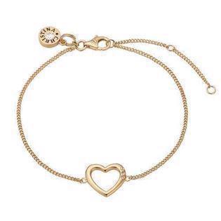 Christina forgyldt sølv Open Heart kæde med et hjerte og topazer, model 601-G10 køb det billigst hos Guldsmykket.dk her